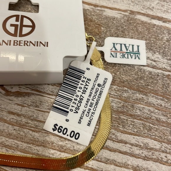 Giani Bernini Gold Plated 925 Silver Herringbone Bracelet NWT New - Picture 2 of 5